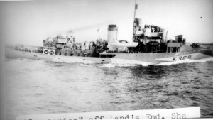 HMCS TRENTONIAN off Land's End on 22 February 1945.