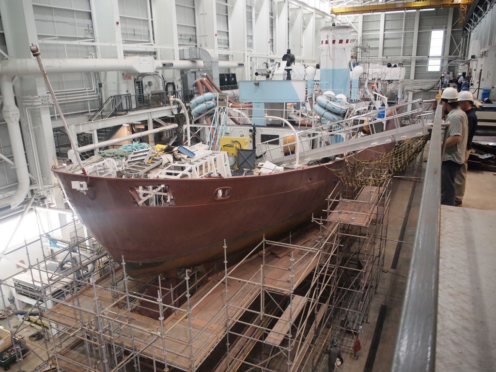 HMCS SACKVILLE in the Fleet Maintennce Facilty, Cape Scott in HMC Dockyard in Halifax on 30 Septemebr 2018. Roger Litwiller Collection, courtesy Roger Litwiller. (RTL088 )