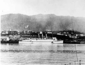 HMCHS PRINCE GEORGE, in Prince Rupert, BC in August 1914.