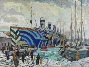 One of the most famous Dazzled ships of the First World War, RMS OLYMPIC went from luxurious Liner to Troopship.