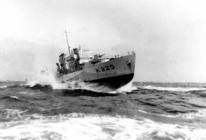 Corvette's were notorious for rolling and could cause sea sickness for even the saltiest of sailors. HMCS KITCHENER at sea during WWII. Photo courtesy, For Posterity's Sake.