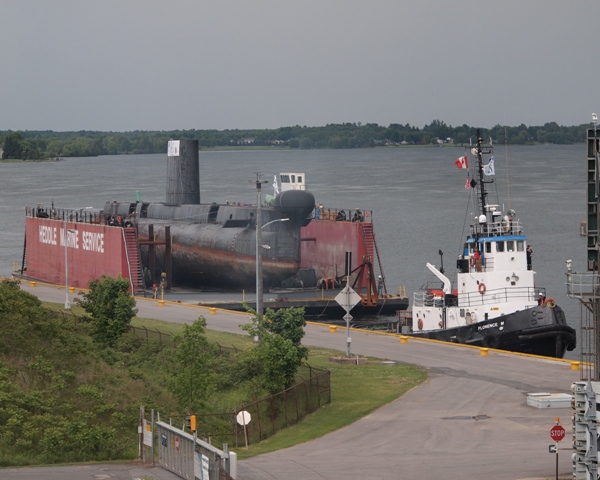 HMCS OJIBWA at Iroquois Lock
