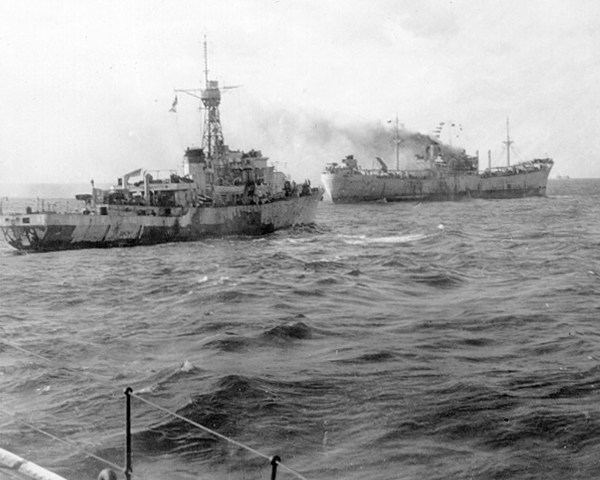 Merchant Ship on Fire -Irish sea