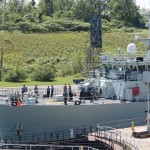 HMCS GLACE BAY Entering Iroquois Lock
