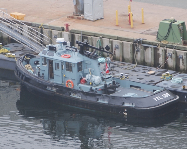 Royal Canadian Navy's harbour tug MERRICKVILLE alongside at Halifax on 26 June 2011.

Roger Litwiller Collection, courtesy Roger Litwiller. (RTL60989)