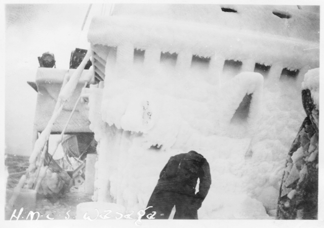 HMCS WASAGA Under Ice