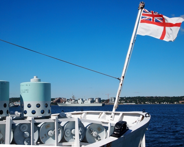 HMCS MONTREAL passing HMCS SACKVILLE