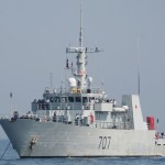HMCS GOOSE BAY Anchored Cobourg