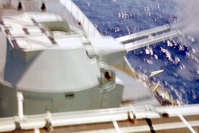 HMCS SASKATCHEWAN -Gunnery Practice