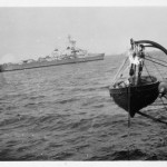 HMCS MAYFOWER Passing French Cruiser MONTCALM