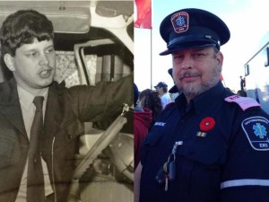 How it started and ended, two photos, one at the beginning of my career as a Paramedic in 1983 and just before my retirement 37 years later.