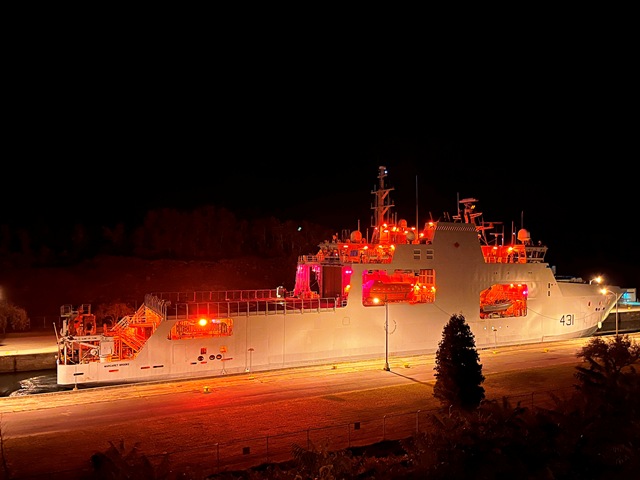 HMCS MARGARET BROOKE at Iroquois Lock