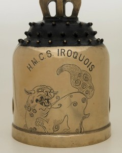 HMCS IROQUOIS (1st) bell forged in Sasebo, Japan during the Korean War. Naval Museum of Halifax photo.