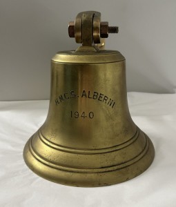 HMCS ALBERNI Bell recovered from the wreck of the corvette and put up for auction. Courtesy Juno Beach Centre